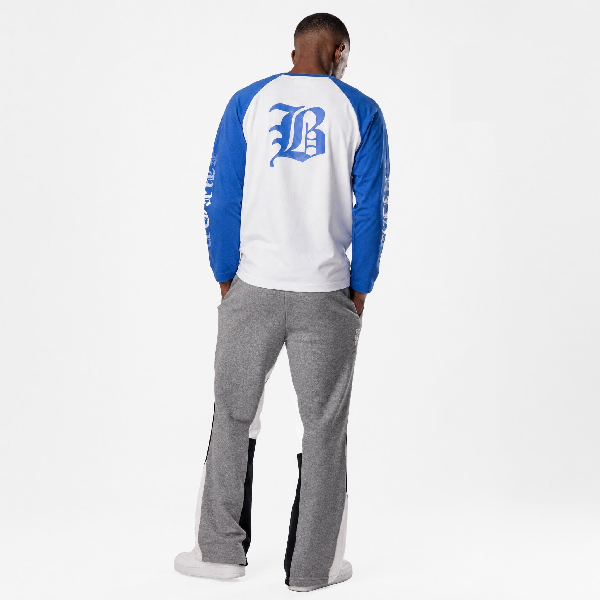 WHITE/BLUE | LONG SLEEVE TEE