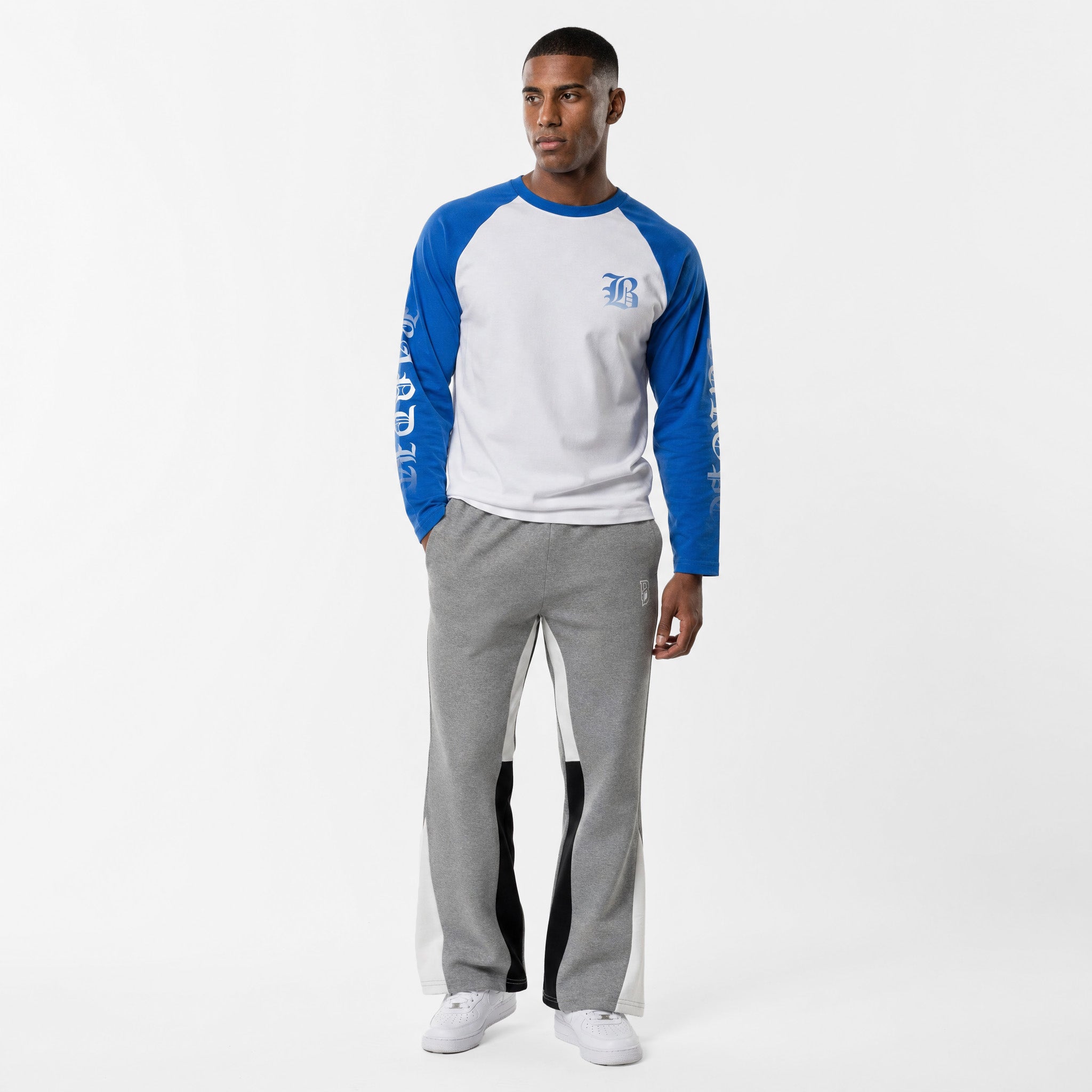 WHITE/BLUE | LONG SLEEVE TEE